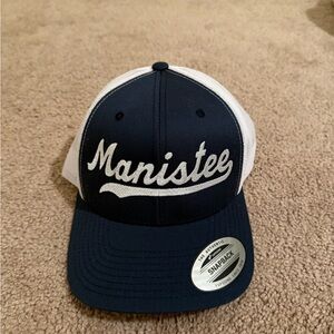 Manistee MI Navy and White Trucker Hat